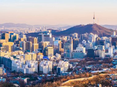 Bina Cityscape Seoul City güzel mimari