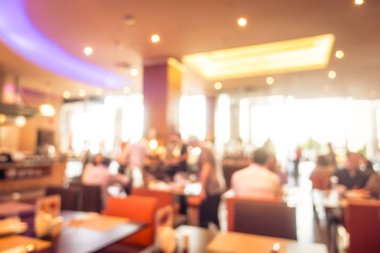 Soyut bulanıklık kahve dükkanı kafe ve Restoran iç açık büfe