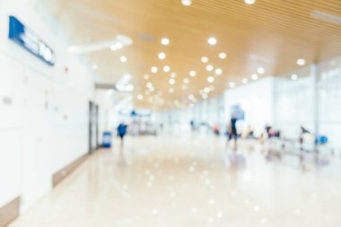Soyut bulanıklık ve Havaalanı yolcu trans için terminal defocused