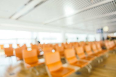 Soyut bulanıklık ve Havaalanı terminal yolcu için trans defocused