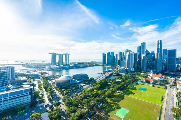 Krásná architektura budovy vnější panoráma v Singapuru — Stock fotografie
