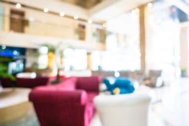 Görüntü bulanıklığı ve arka plan için otel lobisinin dışsal görünümü