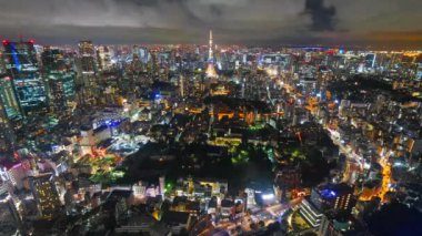 Modern megalopolis Asya şehrinin manzaralı görüntüleri