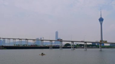 Modern megalopolis Asya şehrinin manzaralı görüntüleri