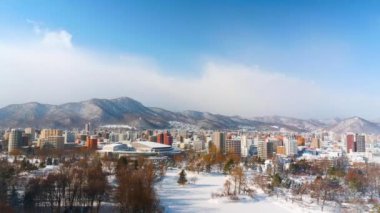 Modern megalopolis Asya şehrinin manzaralı görüntüleri