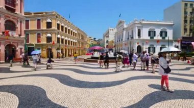 Çin, Macau macau şehir - 6 Eylül 2018 - güzel eski mimari yapı Arata kare çevresinde