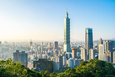 Güzel manzara ve cityscape taipei 101 bina ve ark