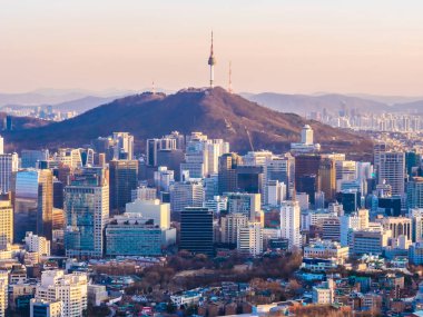 Bina Cityscape Seoul City güzel mimari