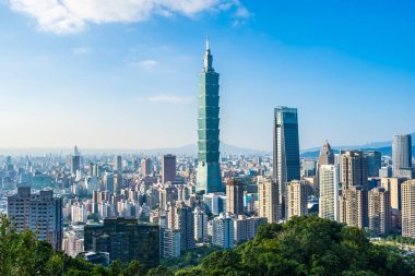 Güzel manzara ve cityscape taipei 101 bina ve ark