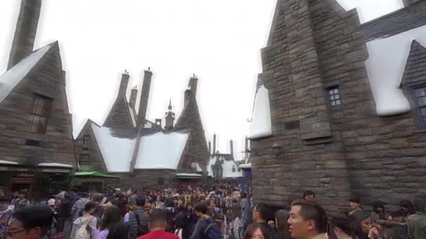 Osaka Japan Dezember 2015 Hogwarts School Witchcraft Castle Und Wizardry — Stockvideo