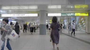 Tokyo Japonya - 5 Ağustos 2018: Tokyo 'daki tren ve metro istasyonunun görüntüleri