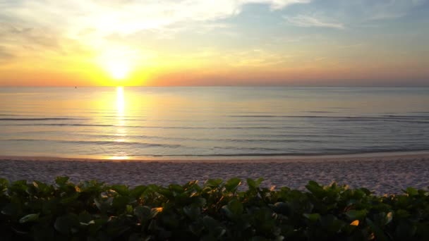 Imágenes Tranquilas Hermoso Mar Ondulado Puesta Del Sol — Vídeos de Stock