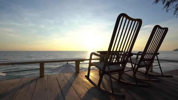 Rustige Beelden Van Mooie Golvende Zee Zonsondergang — Stockvideo