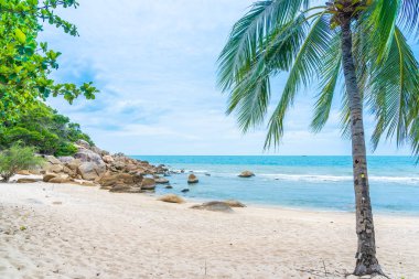 Samui Adası etrafında güzel açık tropikal plaj deniz ile Co