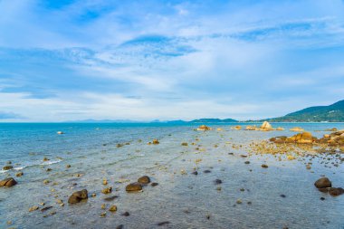 Samui Adası etrafında güzel açık tropikal plaj deniz ile Co