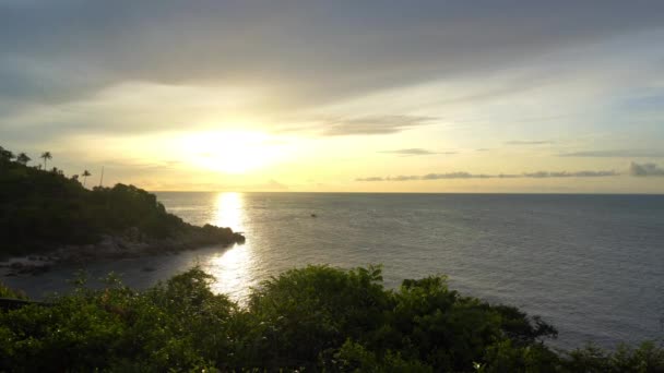 Images Tranquilles Belle Mer Ondulée Coucher Soleil — Video