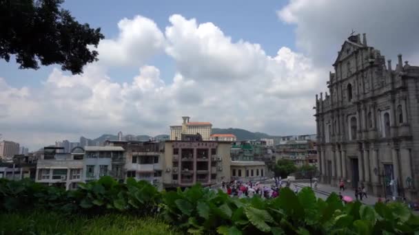Piękne Zdjęcia Ruin Pawła Makau Chiny — Wideo stockowe