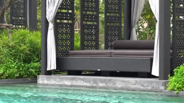 Spokojny Materiał Pusty Basen Resort Hotel — Wideo stockowe