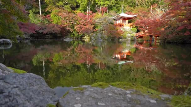 Schilderachtige Beelden Van Prachtige Traditionele Japanse Pagode — Stockvideo