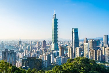 Güzel manzara ve cityscape taipei 101 bina ve ark