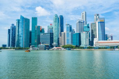 Singapur, 21 Ocak 2019: skyscra bina güzel mimari