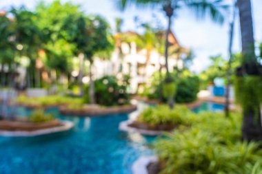 Soyut bulanıklık ve sıcak güzel açık yüzme havuzu bulanıklaştırma