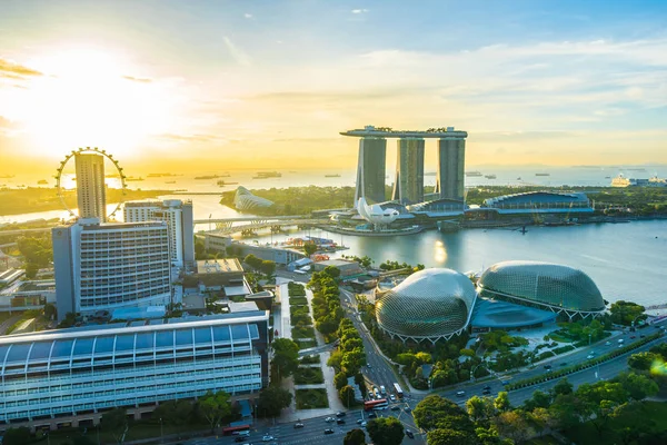 Bela arquitetura edifício paisagem urbana exterior em Singapura — Fotografia de Stock