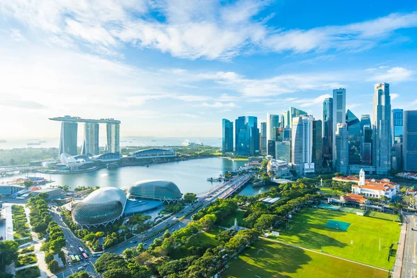 Bela arquitetura edifício paisagem urbana exterior em Singapura — Fotografia de Stock