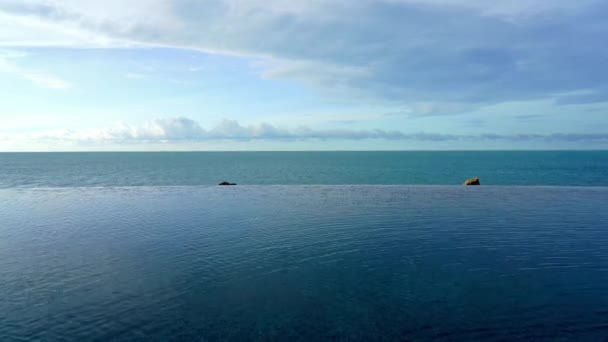 Imagens Tranquilas Piscina Vazia Hotel Resort — Vídeo de Stock