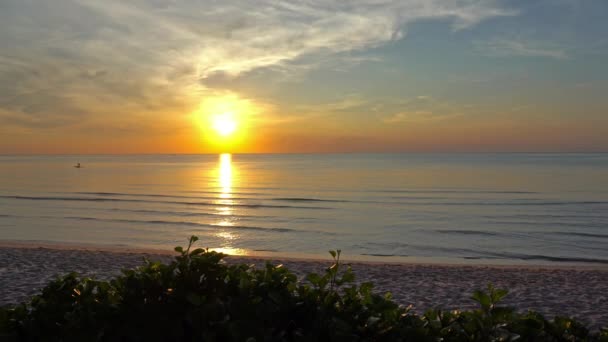 Tranquil Footage Beautiful Wavy Sea Sunset — Stock Video