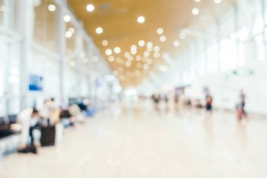 Soyut bulanıklık ve Havaalanı yolcu trans için terminal defocused