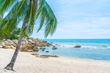 Samui Adası etrafında güzel açık tropikal plaj deniz ile Co