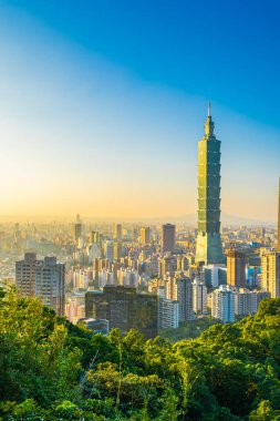 Güzel manzara ve cityscape taipei 101 bina ve ark