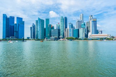Singapur, 21 Ocak 2019: skyscra bina güzel mimari