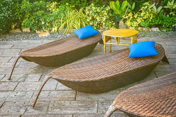 Empty chair decoration outdoor patio — Stock Photo, Image