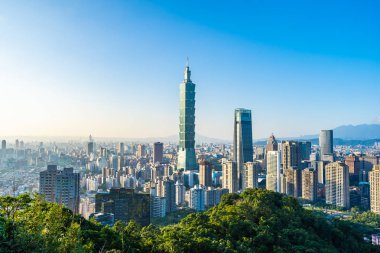 Güzel manzara ve cityscape taipei 101 bina ve ark