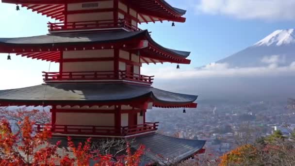 Pemandangan Indah Pagoda Tradisional Jepang Yang Indah — Stok Video