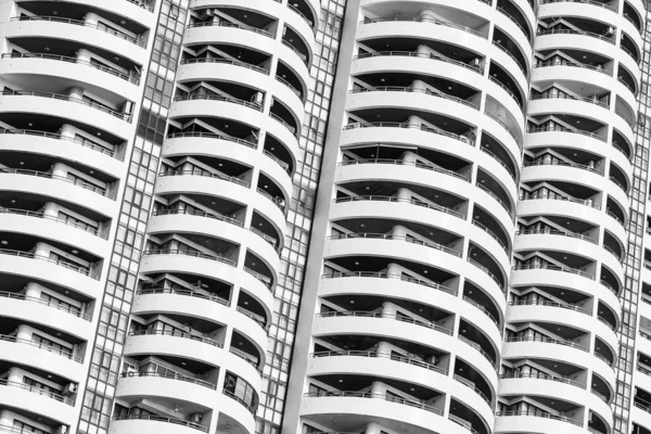 Building exterior with window balcony pattern — Stock Photo, Image