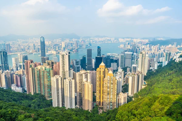 Krásná architektura budovy vnější panoráma města hong Kong — Stock fotografie