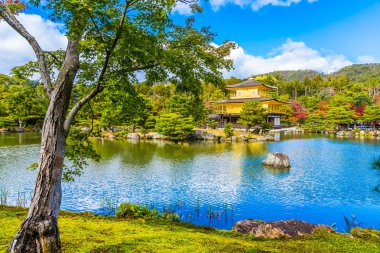 Kyoto Japonya'da altın köşk ile güzel Kinkakuji Tapınağı