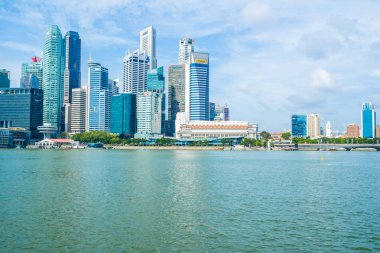 Singapur, 21 Ocak 2019: skyscra bina güzel mimari