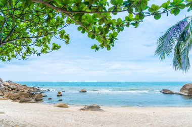 Samui Adası etrafında güzel açık tropikal plaj deniz ile Co
