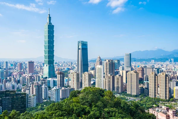 Güzel manzara ve cityscape taipei 101 bina ve ark