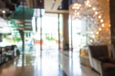 Görüntü bulanıklığı ve arka plan için otel lobisinin dışsal görünümü