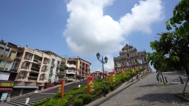 Beautiful Footage Ruins Paul Macau China — Stock Video