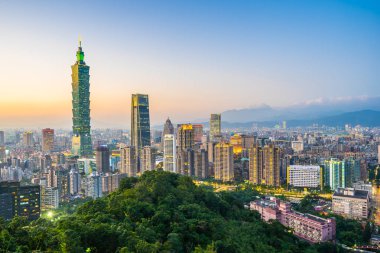 Güzel manzara ve cityscape taipei 101 bina ve ark