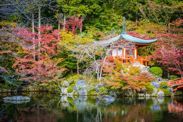 Piękna Daigoji świątynia z kolorowe drzewa i liści w jesień s — Zdjęcie stockowe