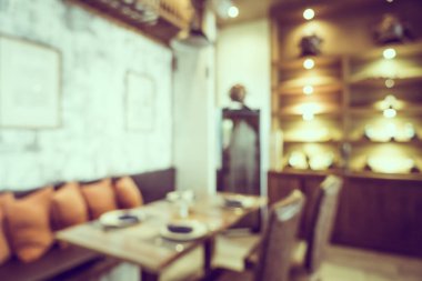 Soyut bulanıklık ve bulanık kahve dükkanı Cafe ve restoran interi