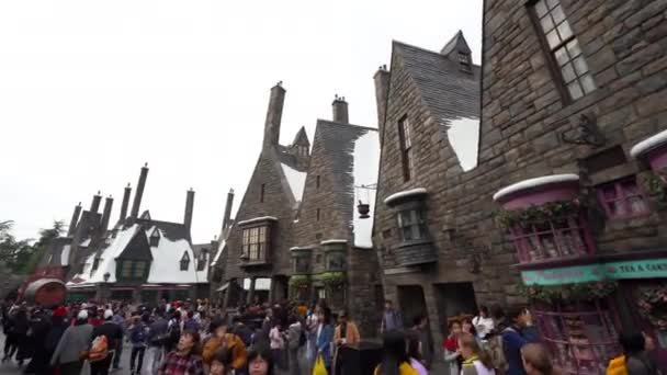 Osaka Japan Dezember 2015 Hogwarts School Witchcraft Castle Und Wizardry — Stockvideo