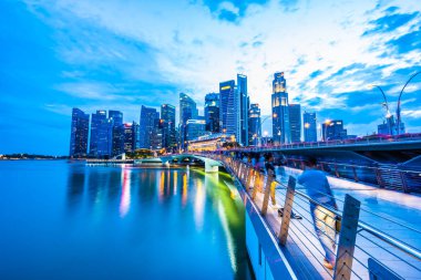 Singapur, 20 Ocak 2019: skyscra bina güzel mimari